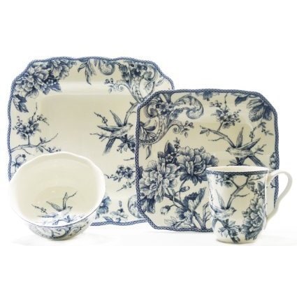 Shop Adelaide Blue 16-piece Dinnerware Set - Free Shipping Today ... Shop Adelaide Blue 16-piece Dinnerware Set - Free Shipping Today ...