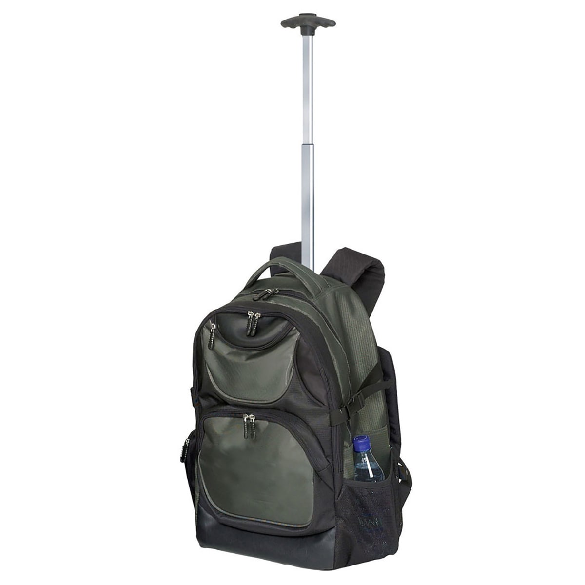 green rolling backpack