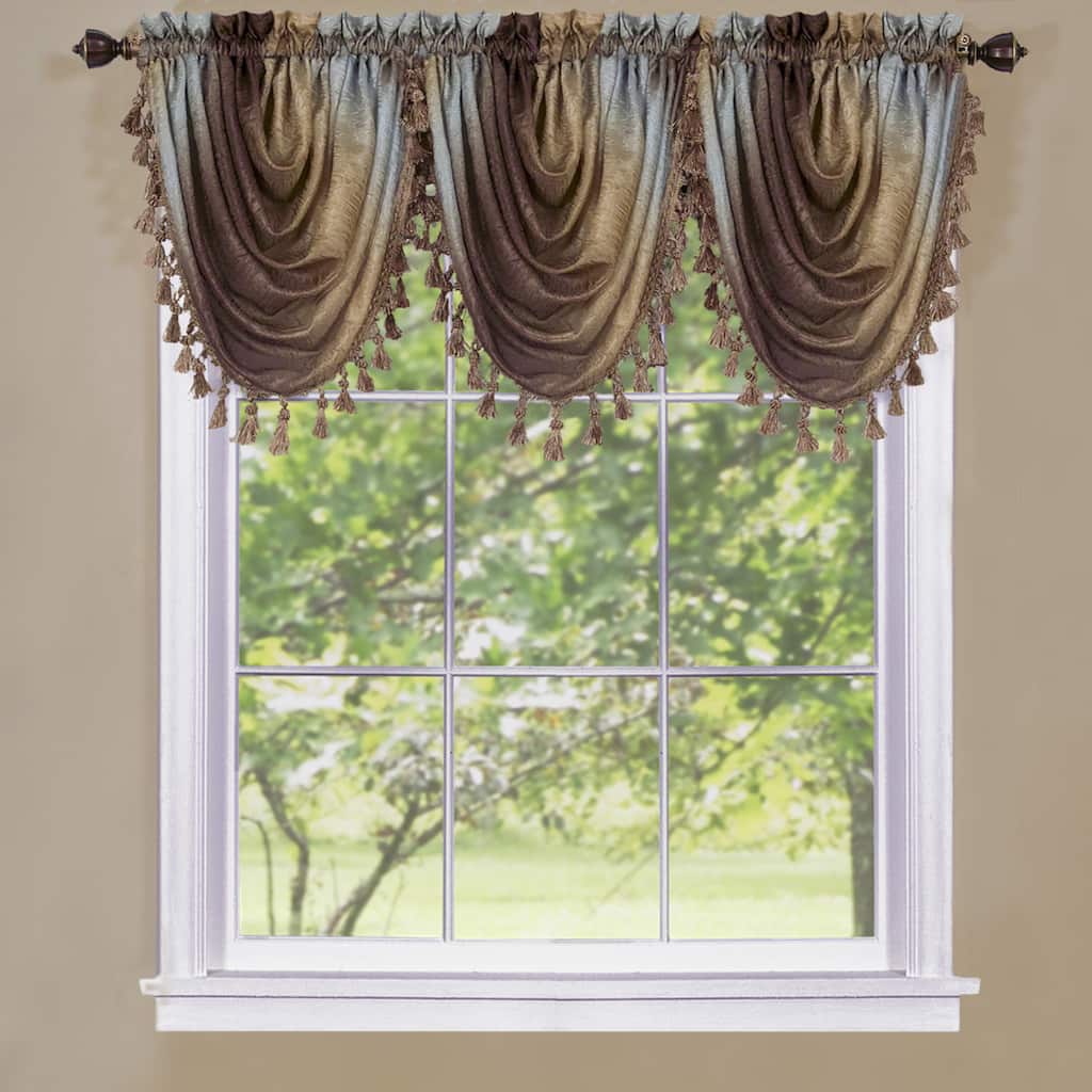 Achim Achim Ombre Window Curtain Waterfall Valance - 46x42