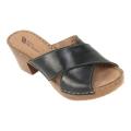 Women's White Mountain Moon Slide Black Leather