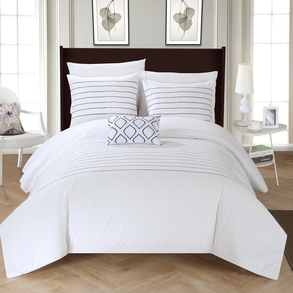 Chic Home Kingston 8Piece White Bed in a Bag Duvet Set Free Shipping