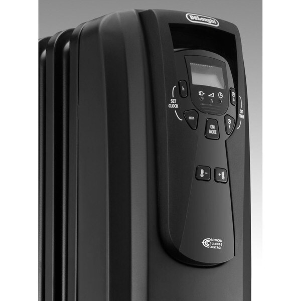 DeLonghi SafeHeat 1500-watt Black Portable Digital Oil-filled