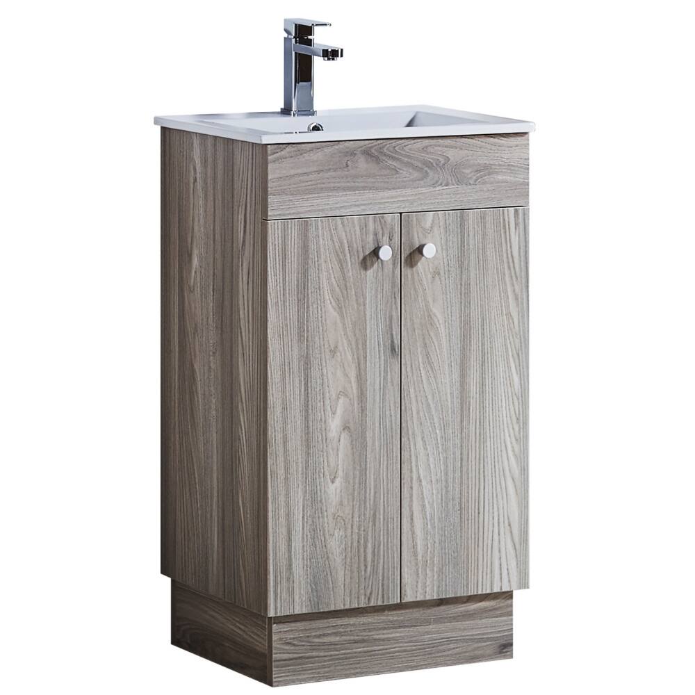 19.5-inch Bathroom Vanity with Ceramic Sink-top and Matching Medicine Cabinet
