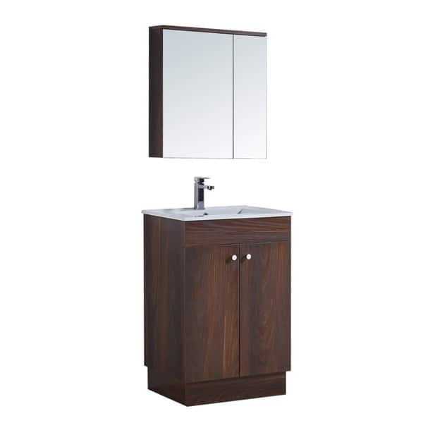 Shop 24 Inch Bathroom Vanity With Ceramic Sink And Matching Medicine Cabinet Overstock 12301337