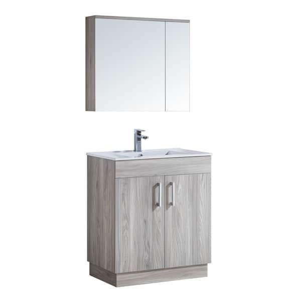 Shop 29 Inch Bathroom Vanity With Ceramic Sink And Matching Medicine Cabinet Overstock 12301340