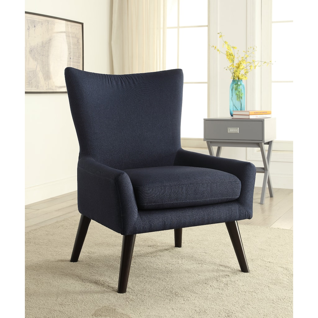 Mid Century Blue High Back Arm Chair