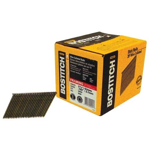 2,000 per Box BOSTITCH S8D-FH 28 Degree 2-3//8-Inch by .120-Inch Wire Weld Framing Nails