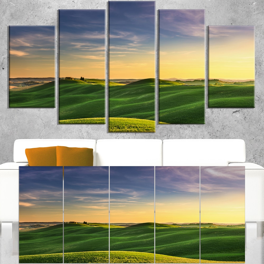 4 Panel Sunrise Landscape Canvas Wall Art - Walling Shop