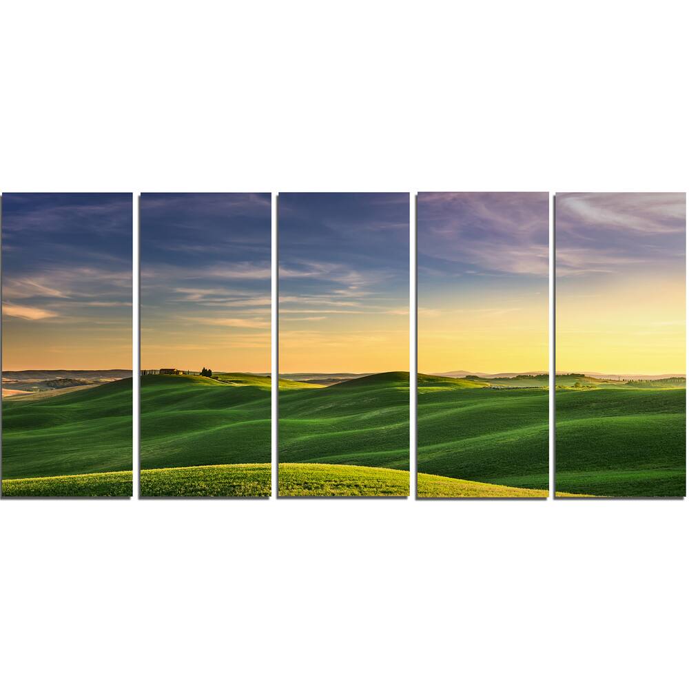 Green Rural Rolling Hills Tuscany Oversized Landscape Wall Art Print