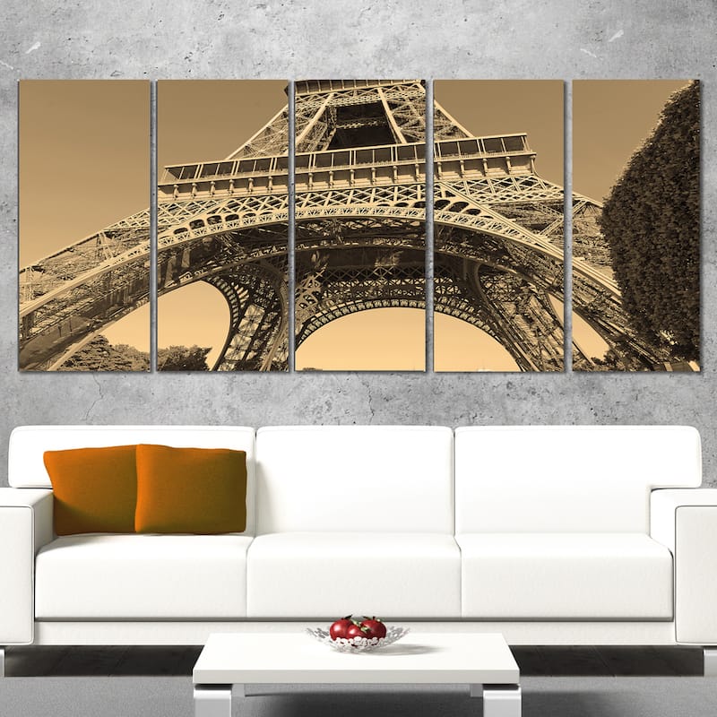 Iconic Paris Eiffel Tower View from Ground - Cityscape Canvas print ...