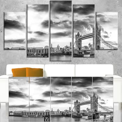 Black and White View of London Panorama - Cityscape Canvas print