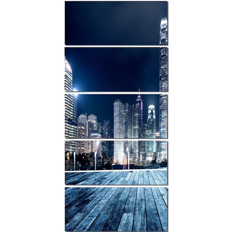 Blue Hong Kong City Skyline - Cityscape Canvas Print - Bed Bath 