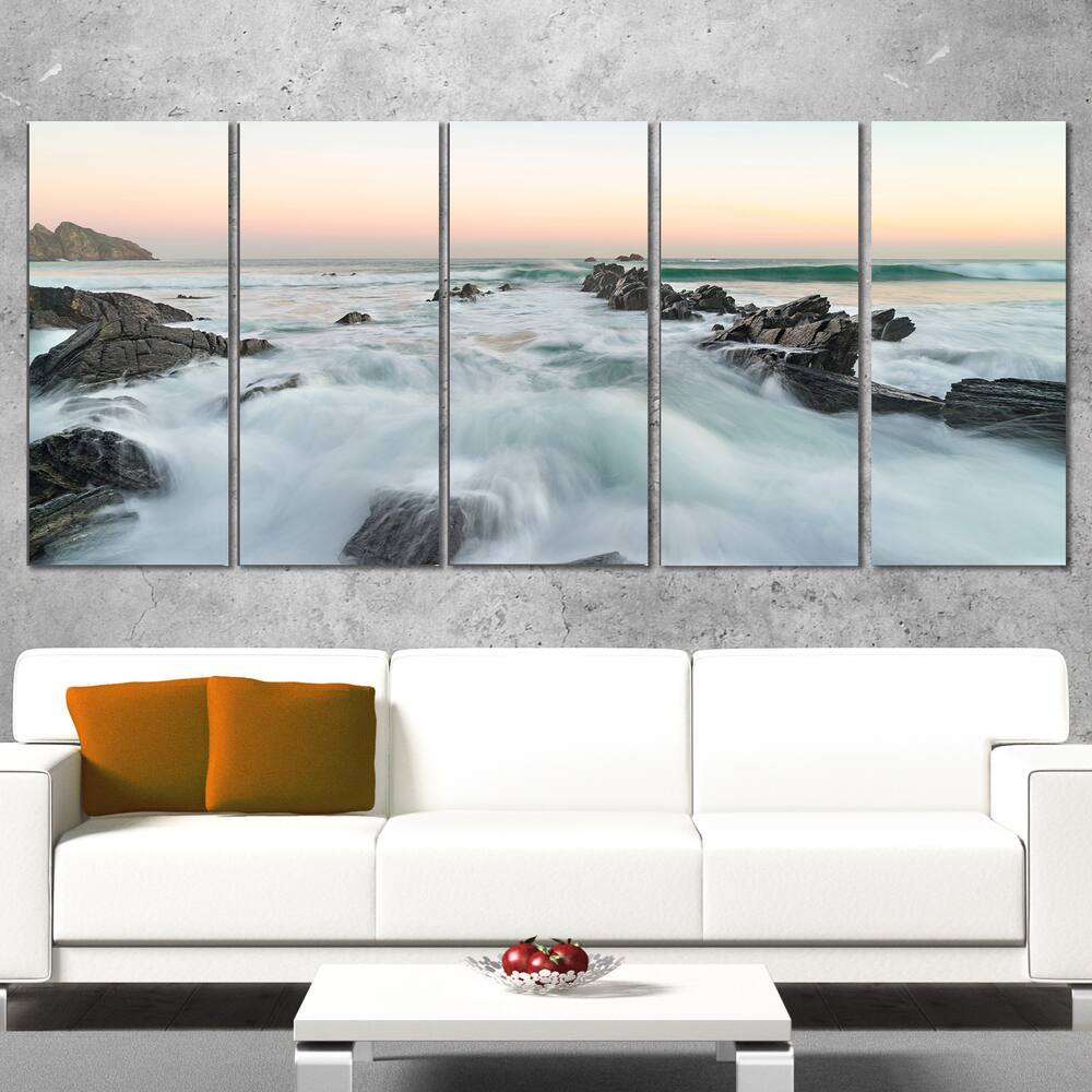 Sunrise at the Bay of Biscay - Modern Beach Canvas Art Print - Bed Bath ...