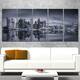 Singapore Skyline and Marina Bay - Cityscape Canvas print - Black - Bed ...