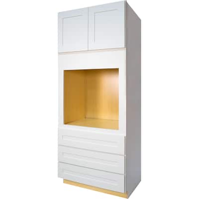 Everyday Cabinets Shaker Universal White 33-inch Oven Kitchen Cabinet