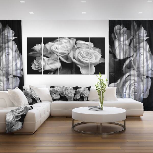 Shop Bunch Of Roses Black And White Floral Canvas Art Print