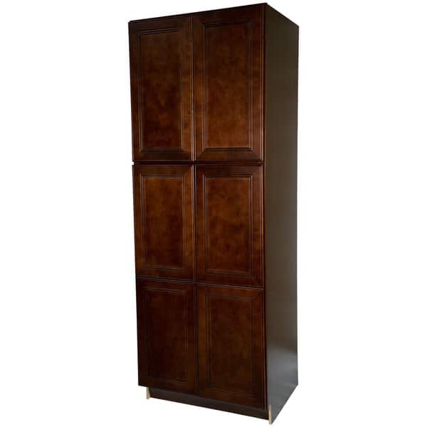 Shop Everyday Cabinets Leo Saddle Cherry Mahogany Wood 30 Inch