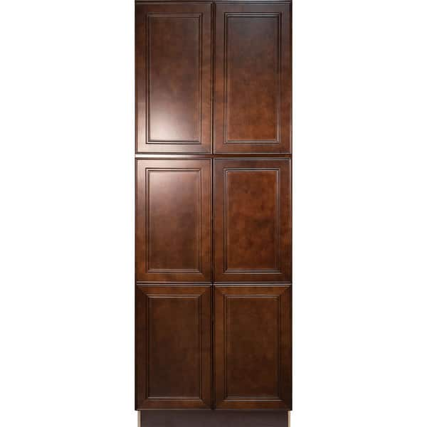 Shop Everyday Cabinets Leo Saddle Cherry Mahogany Wood 24 Inch