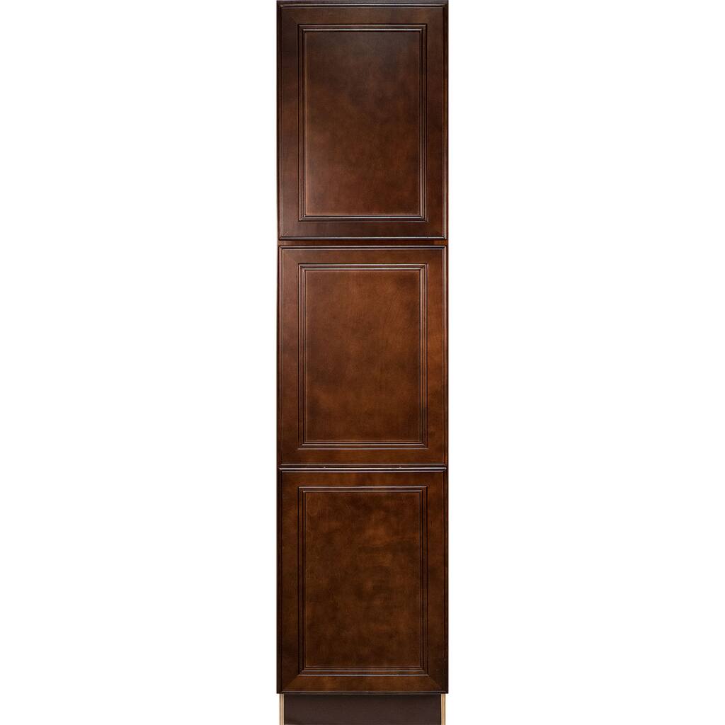 Everyday Cabinets Leo Saddle Cherry Mahogany 18-inch Pantry/Utility Kitchen Cabinet