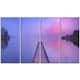 Jetty In A Dawn Lake - Wooden Sea Bridge Canvas Wall Art - Multi-color 