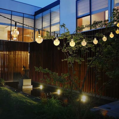 30 White Solar-powered Outdoor Decorative Fairy String Lights