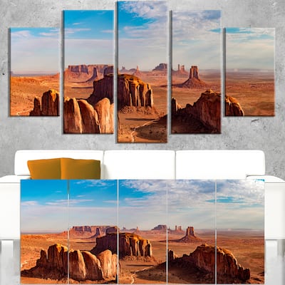 Monument Valley Aerial Sky View - Landscape Print Wall Artwork - Blue