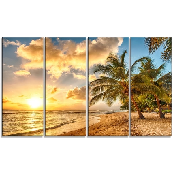 Beach Sunset Seascape MULTI CANVAS WALL ART Picture Print VA 