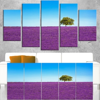 Lonely Tree in Lavender Field - Oversized Landscape Wall Art Print ...