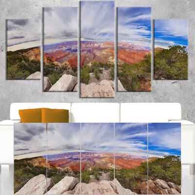 Eye Looking at the Grand Canyon - Landscape Art Canvas Print - Blue