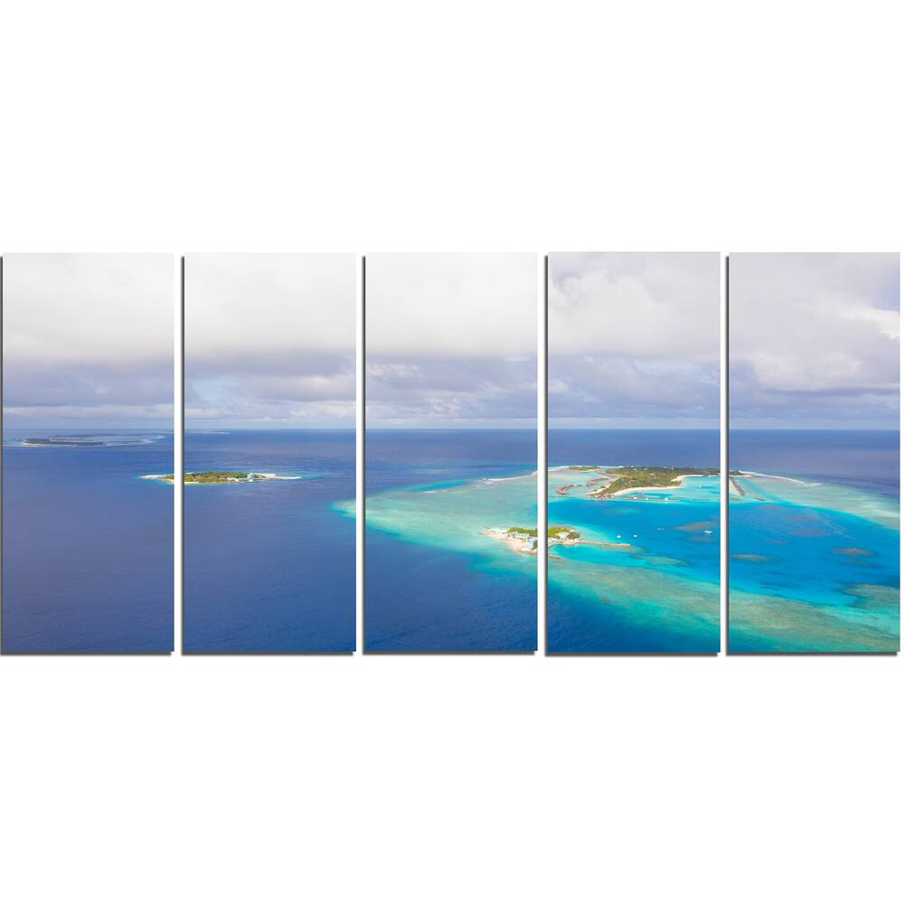 Aerial View of Maldives Island - Modern Seascape Canvas Artwork Print ...