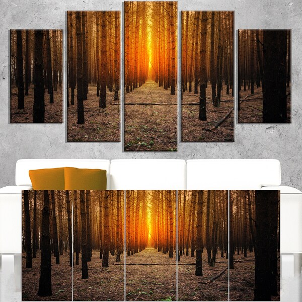 Halloween-Themed Spooky Dark Forest - Oversized Forest Canvas Art - Blue. Opens flyout.
