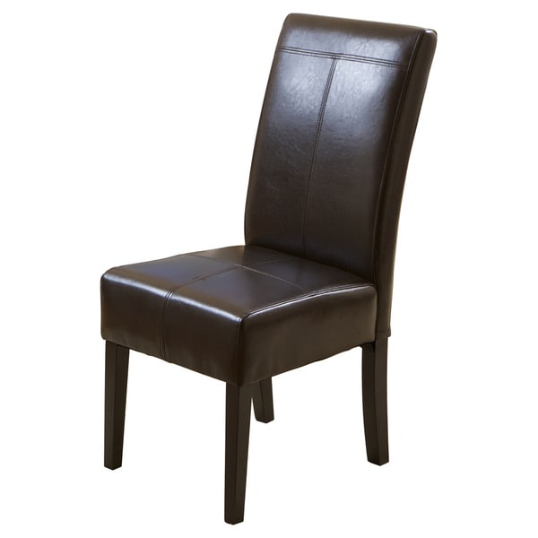 leather stitched dining chairs