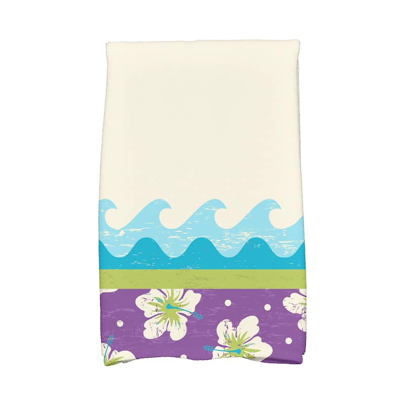 18 x 30-inch Surf Sand & Sea Floral Print Kitchen Towel - Purple
