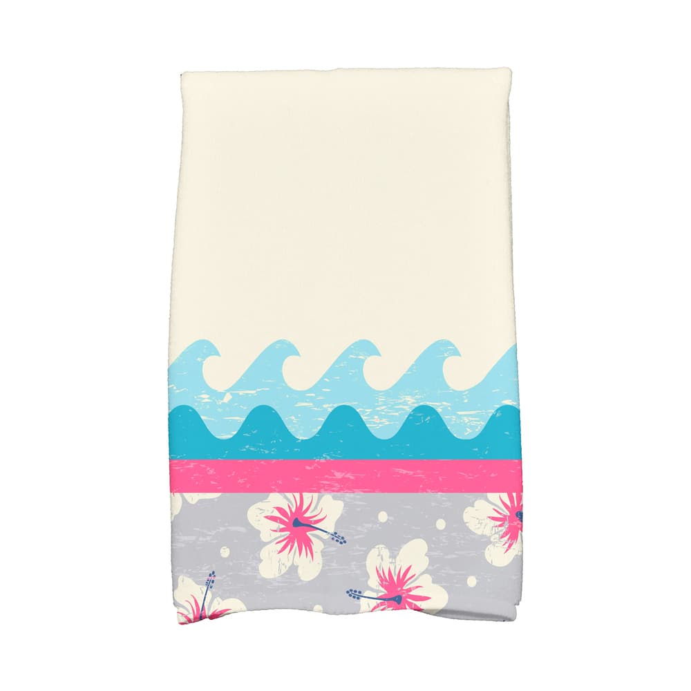 18 x 30-inch Surf Sand & Sea Floral Print Kitchen Towel