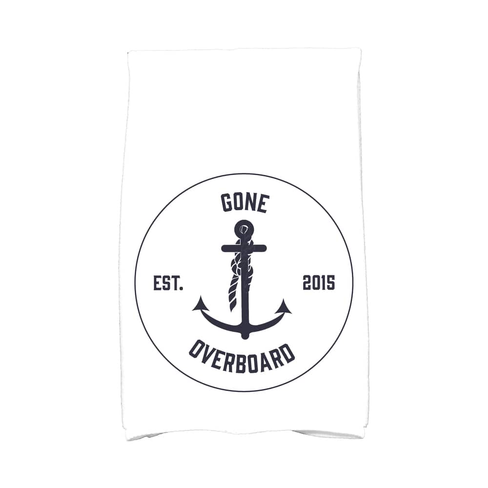 18 x 30-inch Gone Overboard Word Print Kitchen Towel