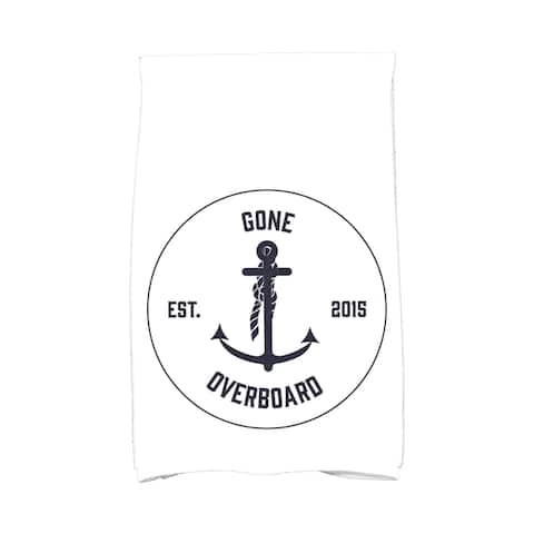 18 x 30-inch Gone Overboard Word Print Kitchen Towel