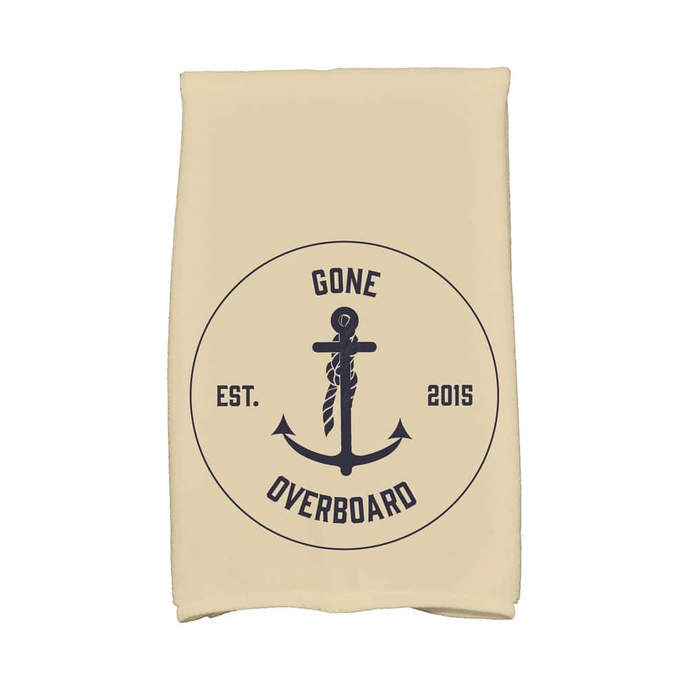 18 x 30-inch Gone Overboard Word Print Kitchen Towel