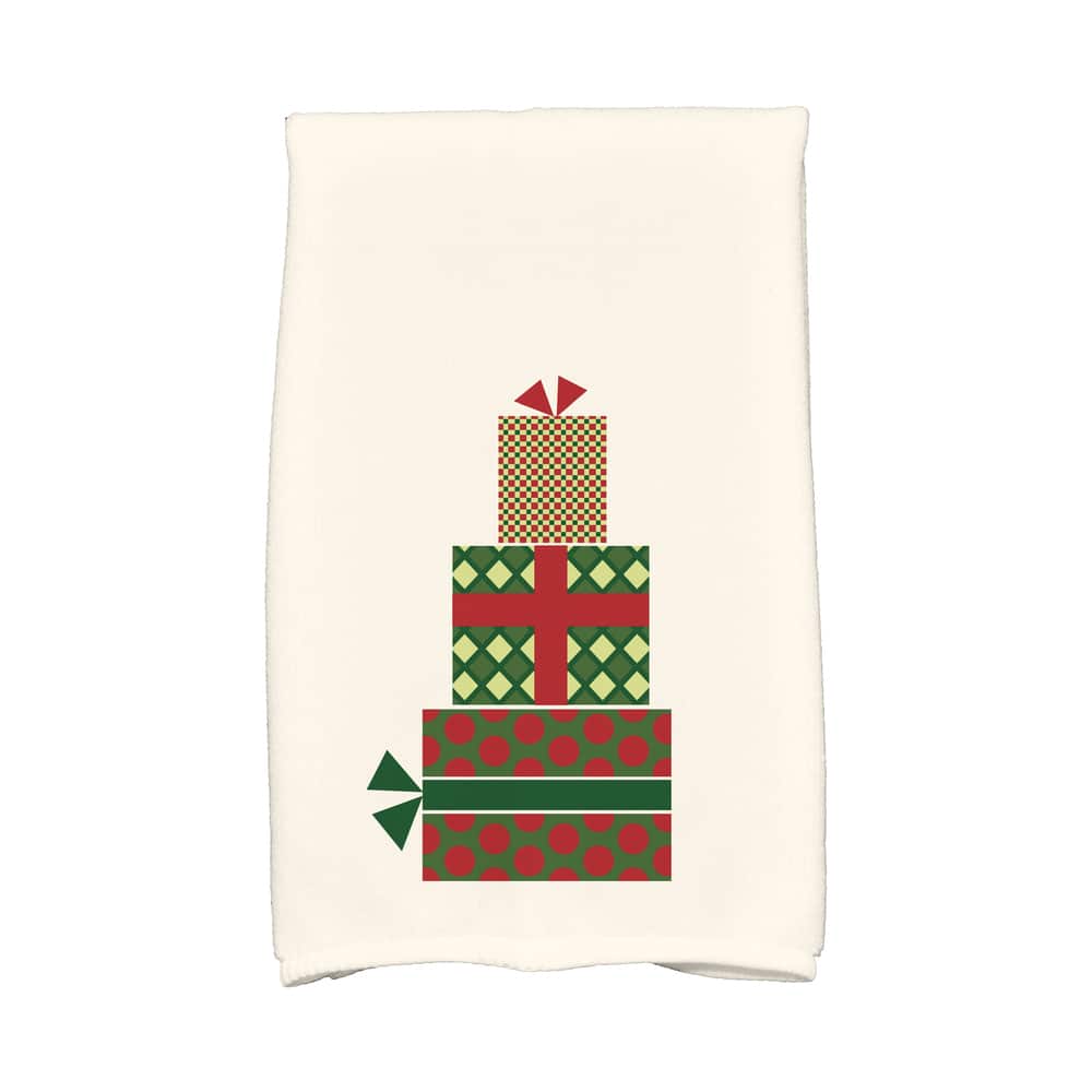 18 x 30-inch Gift Wrapped Holiday Geometric Print Kitchen Towel