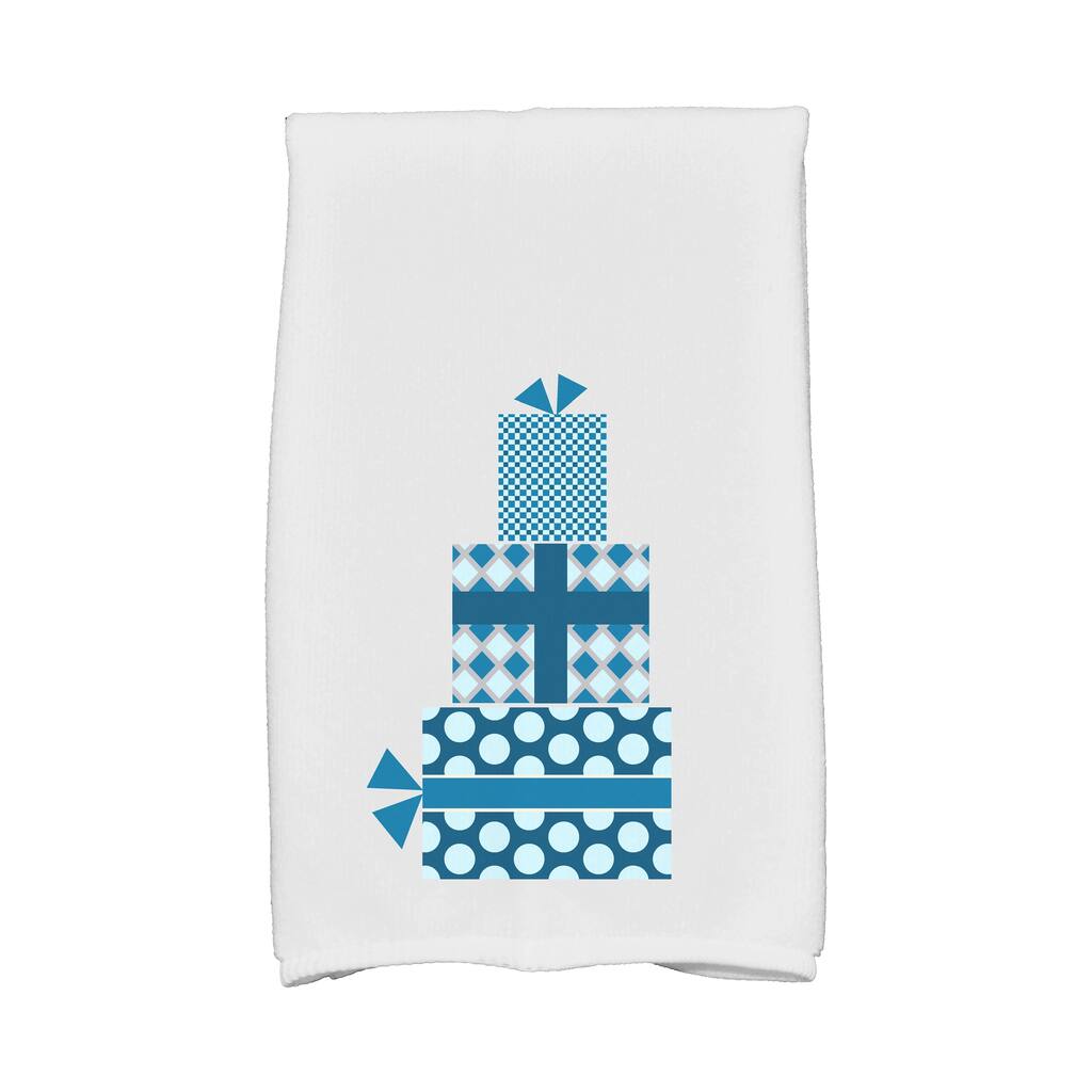 18 x 30-inch Gift Wrapped Holiday Geometric Print Kitchen Towel