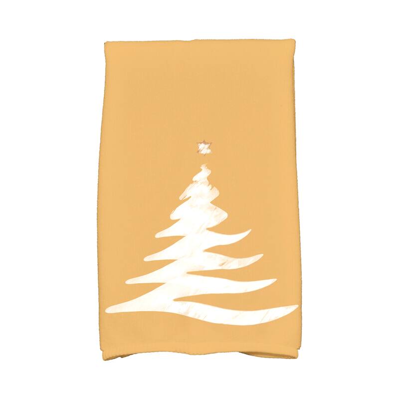 18 x 30-inch Wishing Tree Holiday Geometric Print Kitchen Towel - Yellow