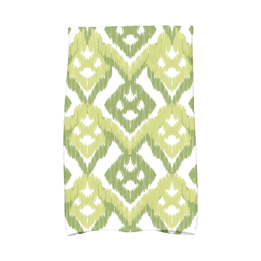 Dark Green Abstract Geometric Line 45x75 Microfiber Kitchen Towel