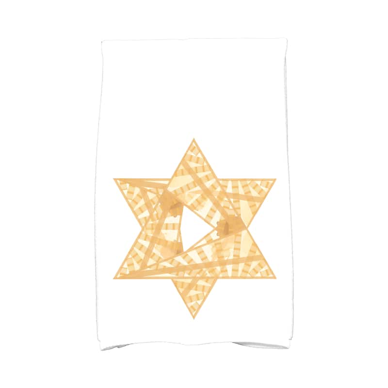 18 x 30-inch Star Mosaic Holiday Geometric Print Kitchen Towel - Ivory