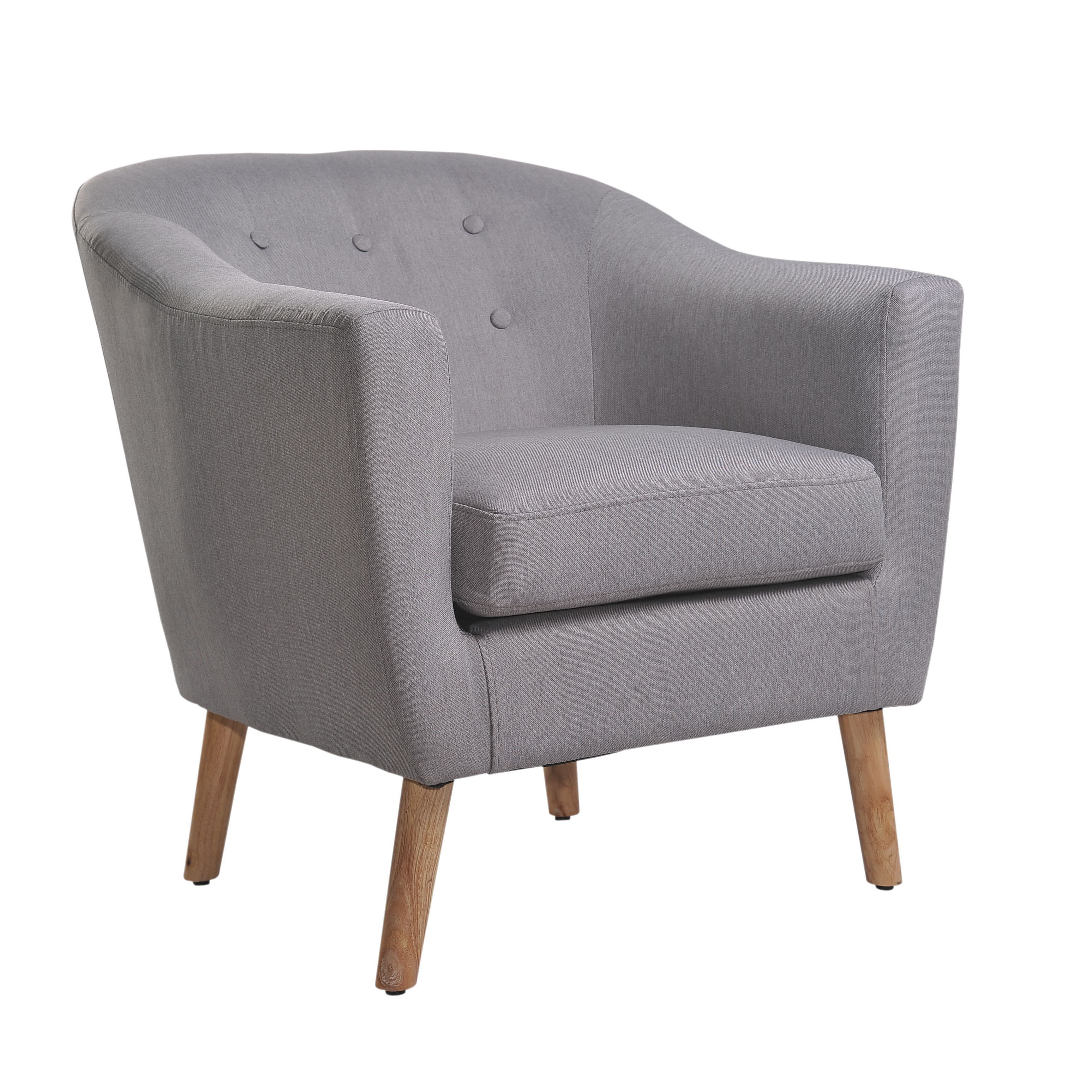 Shop Nathaniel Home Jason Mid Century Light Grey Club Chair Free