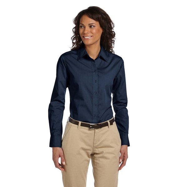 navy blue dress shirt womens