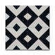 preview thumbnail 4 of 15, Jadida in Black & White Handmade 8x8-in Moroccan Tile (Pack 12)