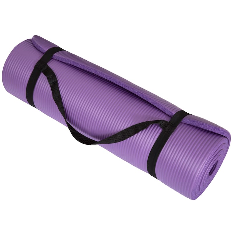 Thick Yoga Mat - Double Sided 1/2-Inch Workout Mat - 71x24-Inch Exercise Mat for Home Gym Fitness by Wakeman - 71" x 24" x 0.5"