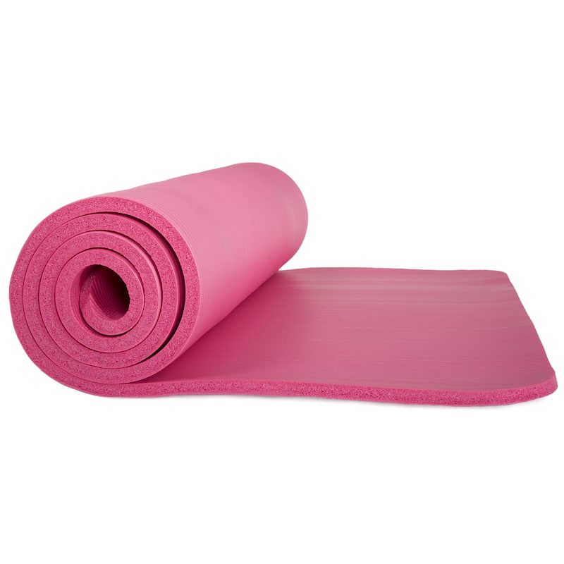Thick Yoga Mat - Double Sided 1/2-Inch Workout Mat - 71x24-Inch Exercise Mat for Home Gym Fitness by Wakeman - 71" x 24" x 0.5"