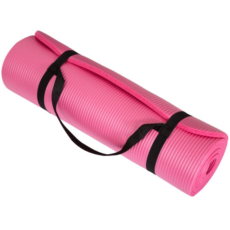 Thick Yoga Mat - Double Sided 1/2-Inch Workout Mat - 71x24-Inch Exercise Mat for Home Gym Fitness by Wakeman - 71" x 24" x 0.5"