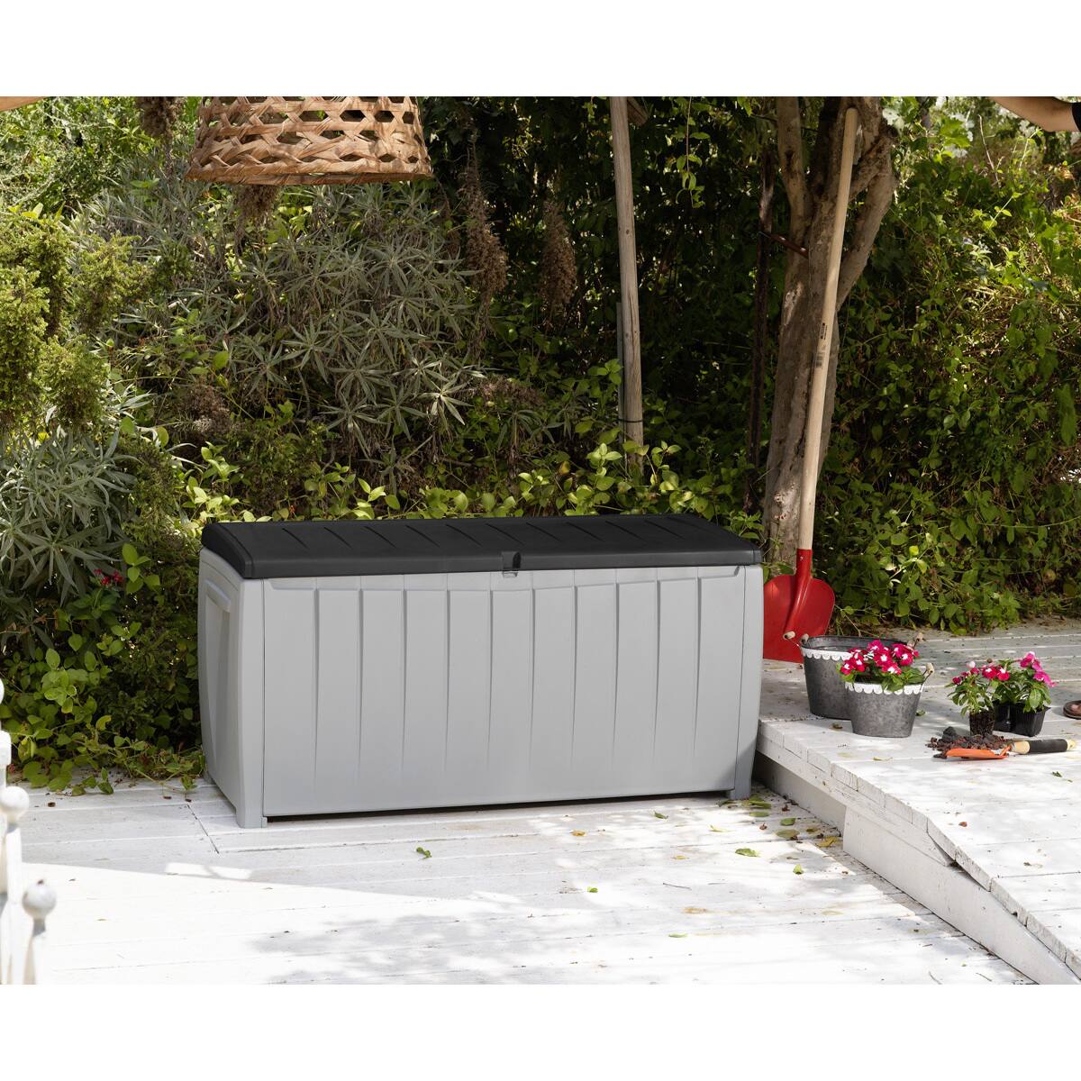 Keter Novel 90 Gallon Durable Resin Outdoor Storage Deck Box For