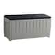 Keter Novel 90 Gallon Large Durable Resin Black and Grey Storage Deck Box For Lawn Garden Patio